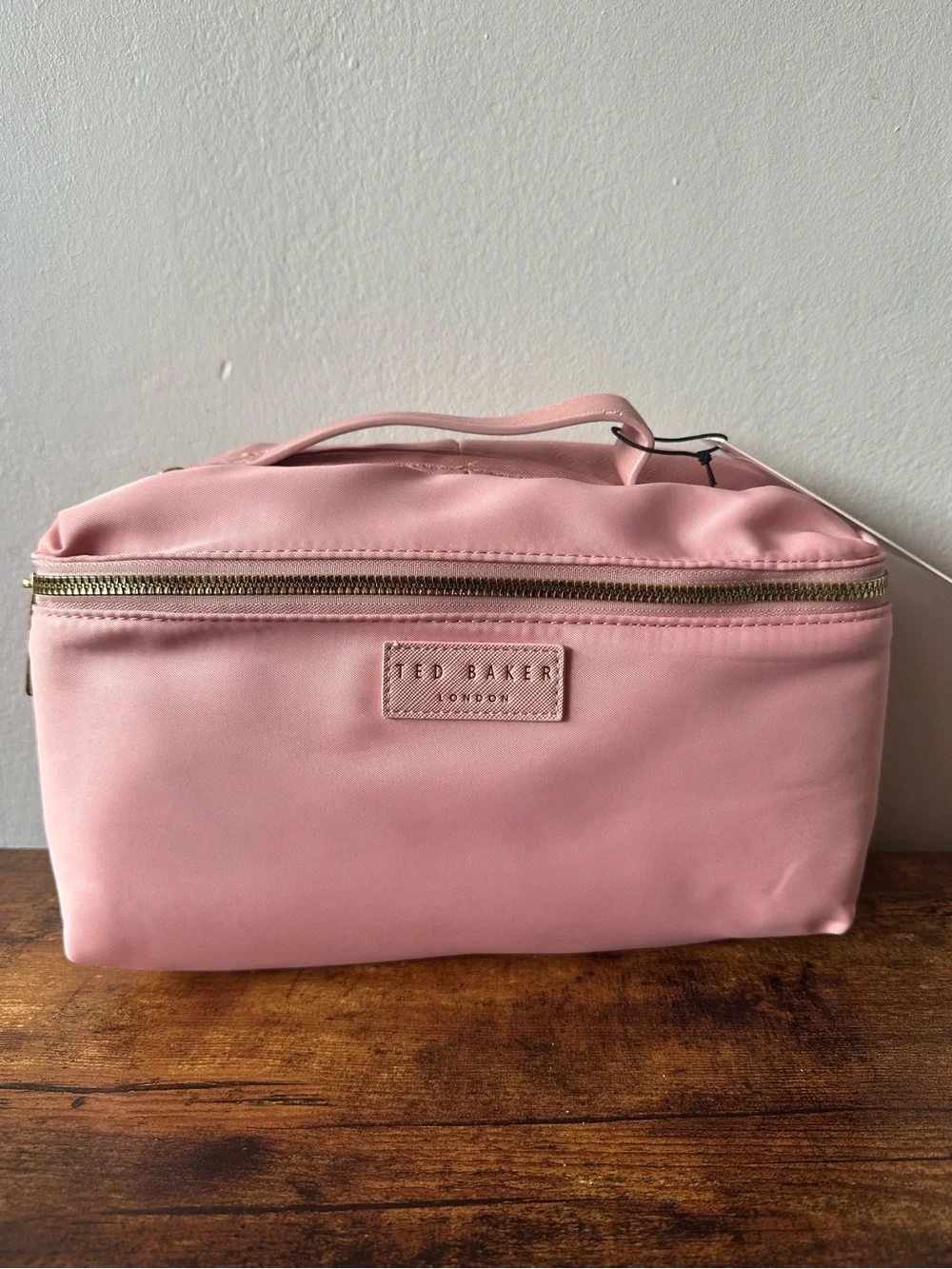 Ted Baker Blush Pink Makeup Case with Floral Interior Dual Compartments NWT